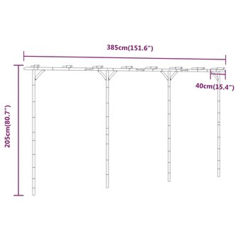 Pergola 385x40x205 cm bamboe 7