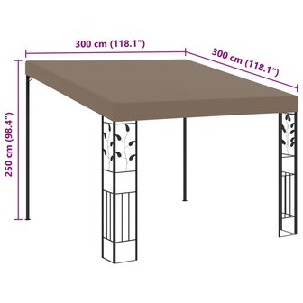 Wandprieel 3x3x2,5 m taupe 6