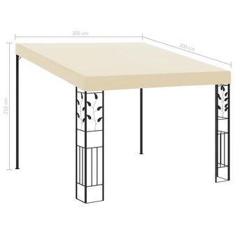 Wandprieel 3x3x2,5 m cr&egrave;me 6