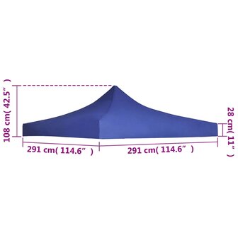 Partytentdak 3x3 m blauw 4