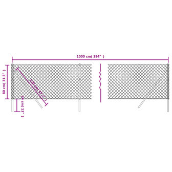 Gaashek 0,8x10 m antracietkleurig 5