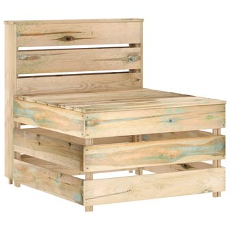 Tuinmiddenbank pallet ge&iuml;mpregneerd grenenhout 1