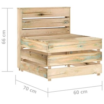 Tuinmiddenbank pallet ge&iuml;mpregneerd grenenhout 6