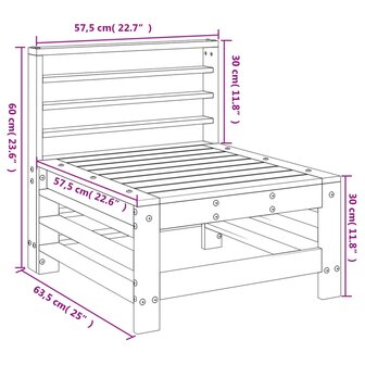 Tuinmiddenbank massief grenenhout 7