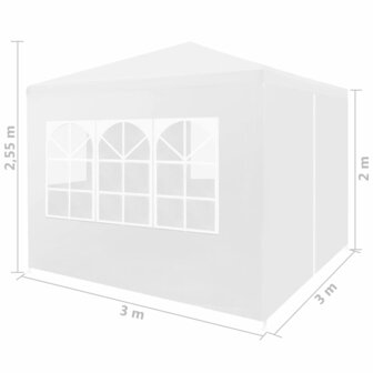 Partytent 3x3 m wit 7