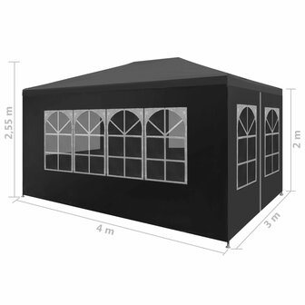 Partytent 3x4 m antraciet 8