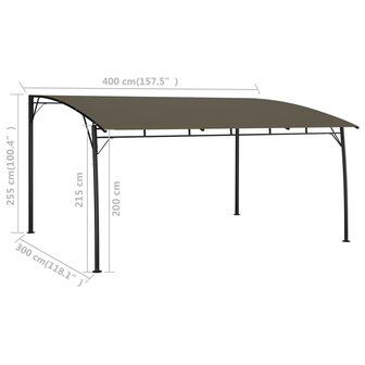 Zonneluifel 4x3x2,55 m taupe 6