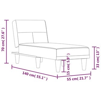 Chaise longue stof donkergrijs 9