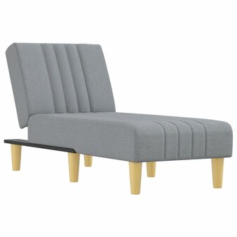 Chaise longue stof lichtgrijs 2