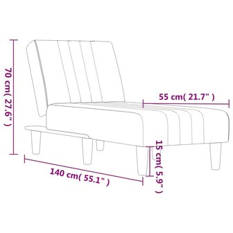 Chaise longue stof lichtgrijs 9