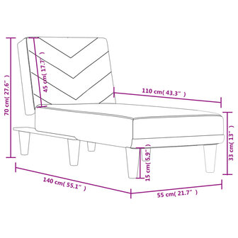 Chaise longue stof zwart 9