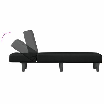 Chaise longue stof zwart 6