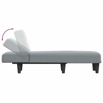 Chaise longue stof lichtgrijs 6