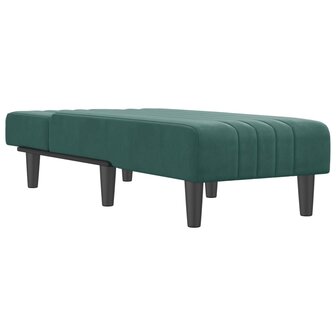 Chaise longue fluweel donkergroen 3