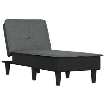 Chaise longue stof donkergrijs 2