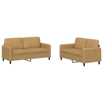 2-delige Loungeset fluweel bruin 2