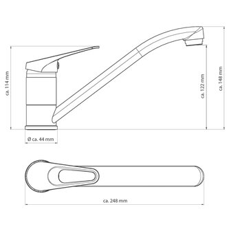 EISL Keukenmengkraan SPEED wit-chroomkleurig 4