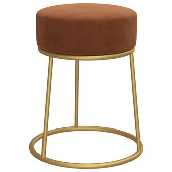 Hocker rond fluweel bruin 2