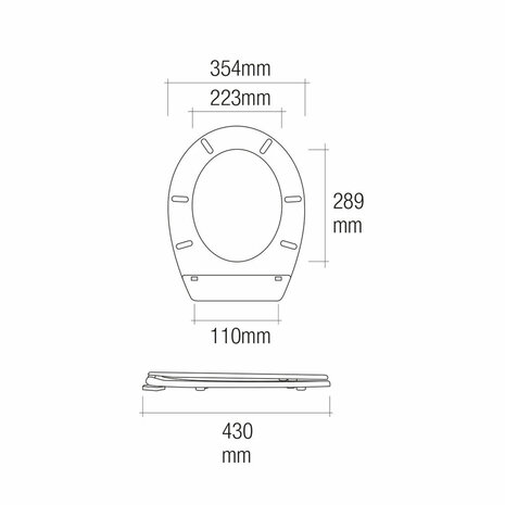 Toiletbril EDM Wit PVC 2