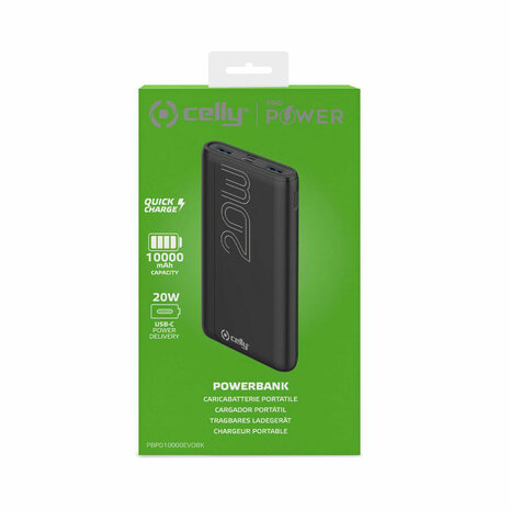 Powerbank Celly PBPD10000EVOBK Zwart 3