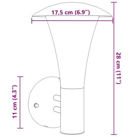 Buitenwandlamp roestvrij staal zilverkleurig 7