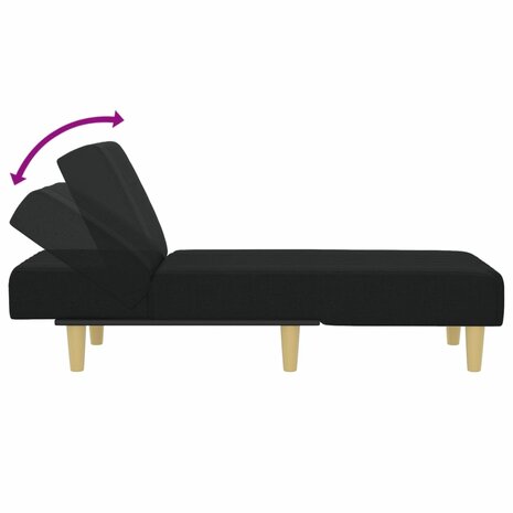 Chaise longue stof zwart 6