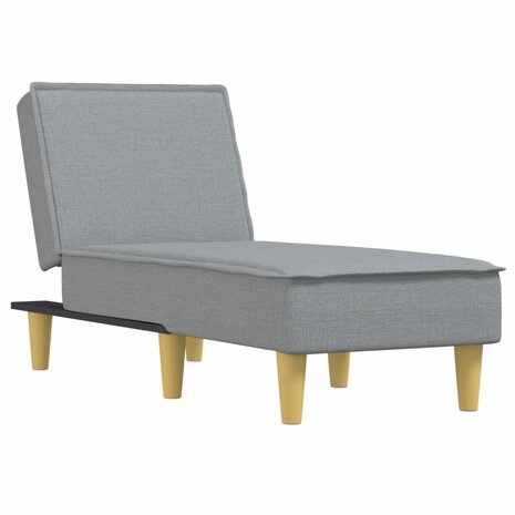 Chaise longue stof lichtgrijs 2