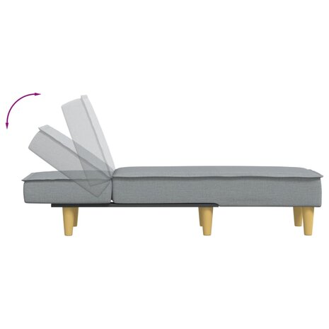 Chaise longue stof lichtgrijs 6