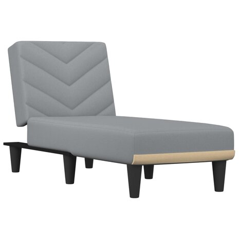 Chaise longue stof lichtgrijs 2