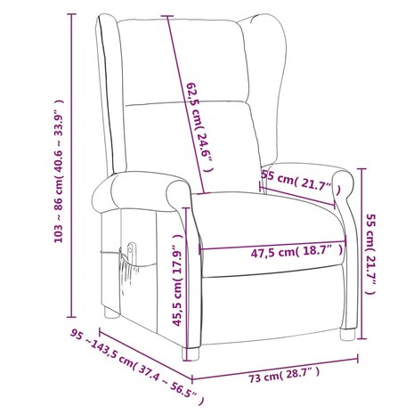 Massagestoel stof zwart 9