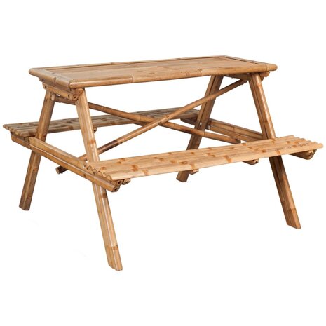 Picknicktafel 115x115x81 cm bamboe 1