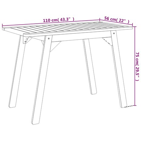 3-delige Tuinset massief acaciahout 8