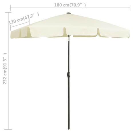 Strandparasol 180x120 cm zandgeel 8