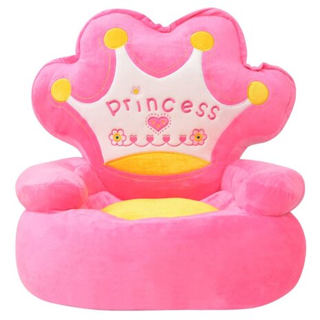 Kinderstoel prinses pluche roze  2