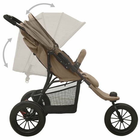 Kinderwagen staal taupe 5