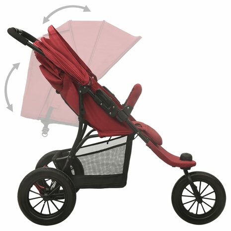 Kinderwagen staal rood 5