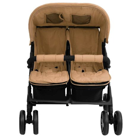 Tweeling kinderwagen staal taupe 2