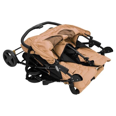 Tweeling kinderwagen staal taupe 7