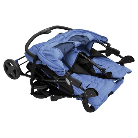 Tweeling kinderwagen staal marineblauw 7