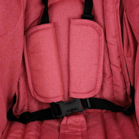 Tweeling kinderwagen staal rood 9