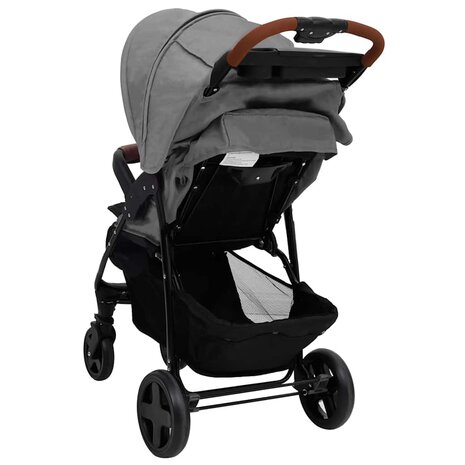 Kinderwagen 2-in-1 staal lichtgrijs 1