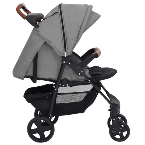 Kinderwagen 2-in-1 staal lichtgrijs 4