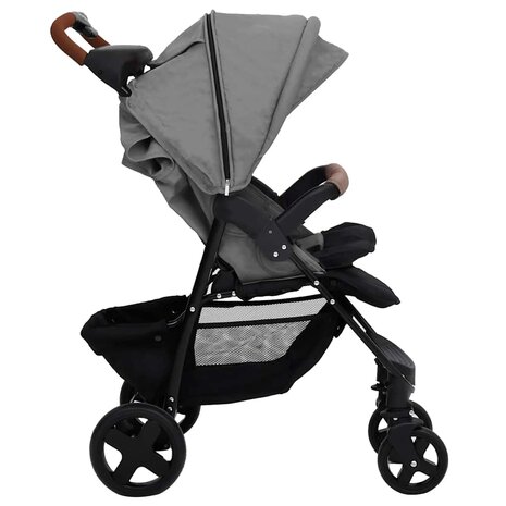 Kinderwagen 2-in-1 staal lichtgrijs 5