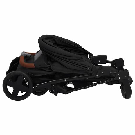 Kinderwagen 2-in-1 staal antracietkleurig 9