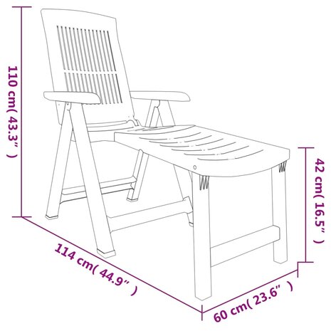 Ligstoel kunststof antracietkleurig 9