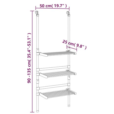 Droogrek 3-laags hangend aluminium  8