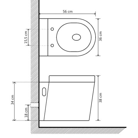 Hangend toilet keramiek wit 7