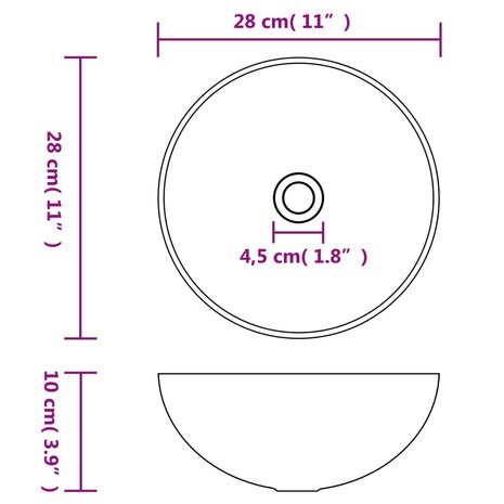 Wastafel rond keramiek matroze 6