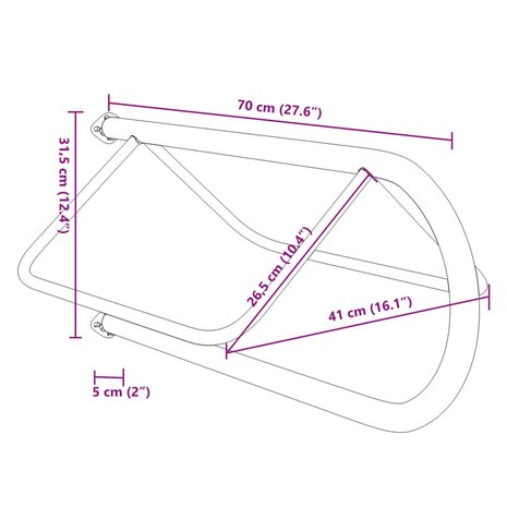 Zadelrek wandgemonteerd ijzer zwart 8