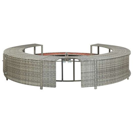 Hottub-ombouw poly rattan grijs 6